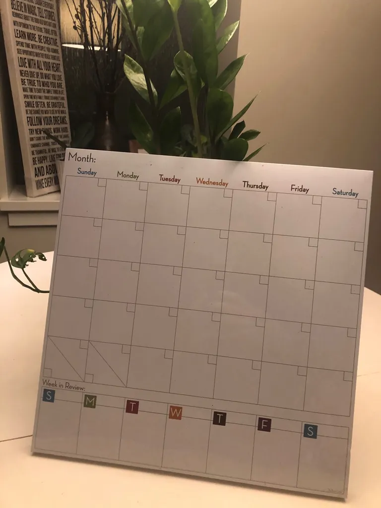 White Erase calendar photo 1