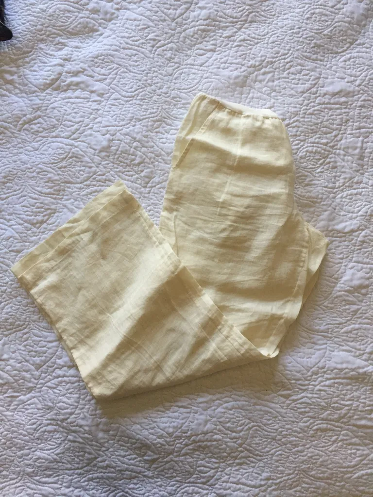 Cream Linen Pants photo 1