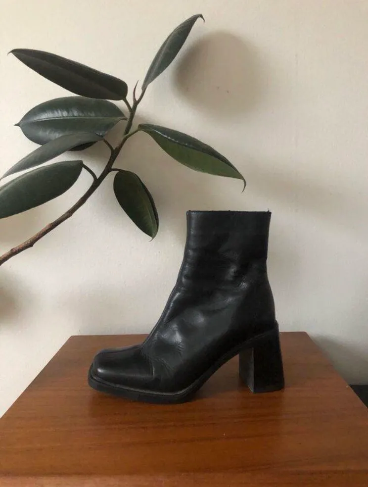 Vintage Black Leather Boots photo 1