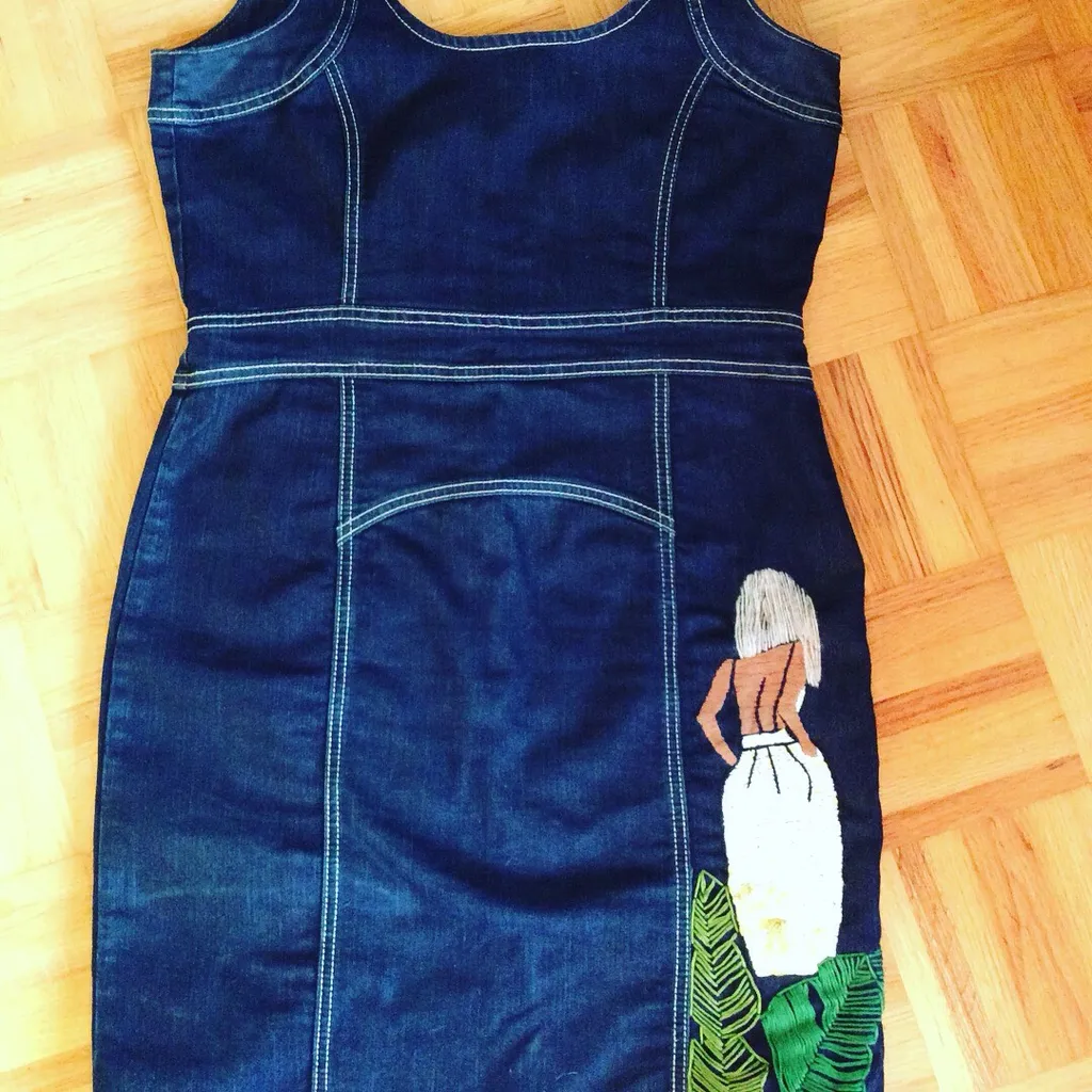 Jean Dress W/ Hand Embroidery photo 1