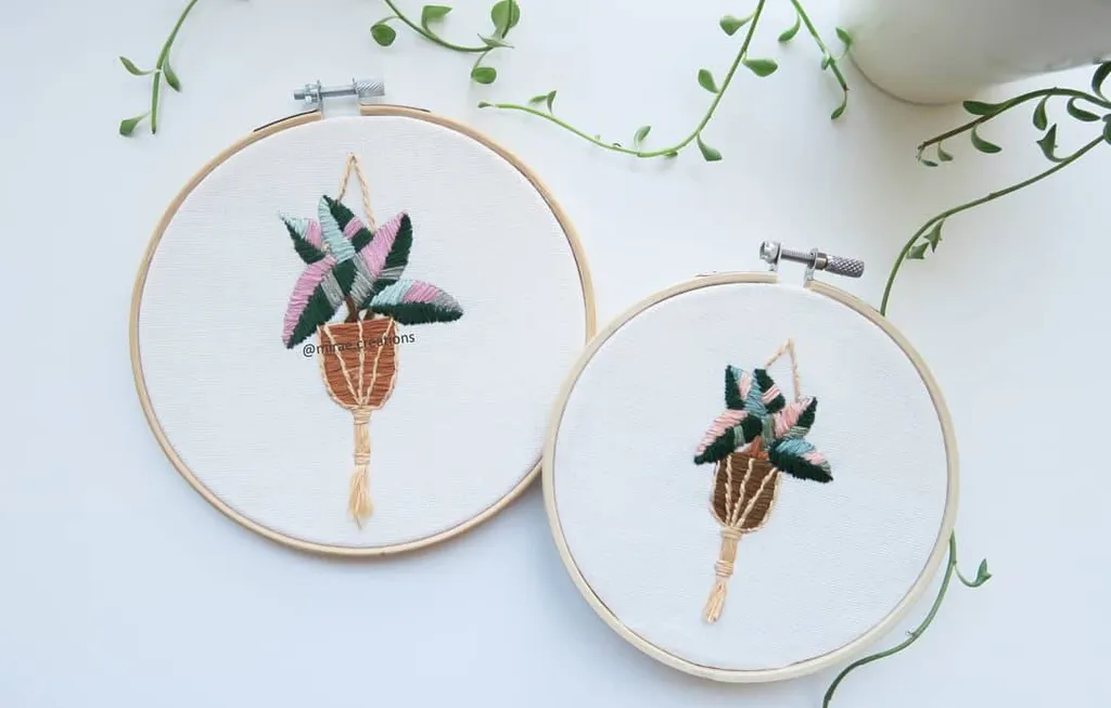 Pink Princess Philodendron Embroidery photo 1