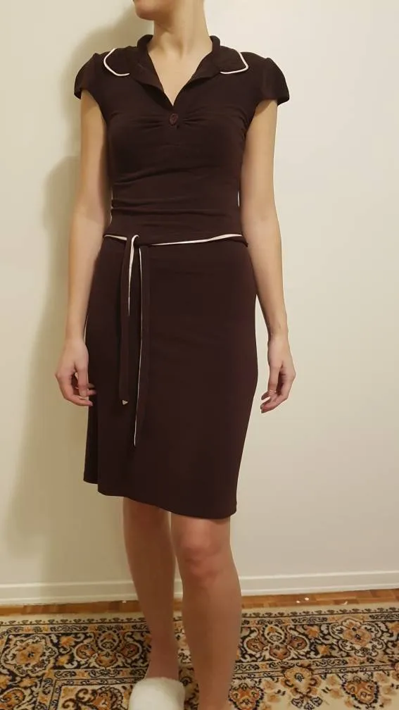 Retro Slinky Burgundy Dress photo 1