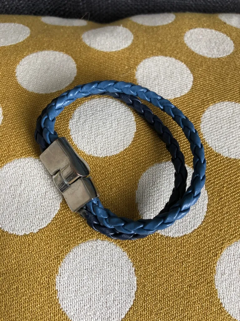 Blue Leather Bracelet photo 1