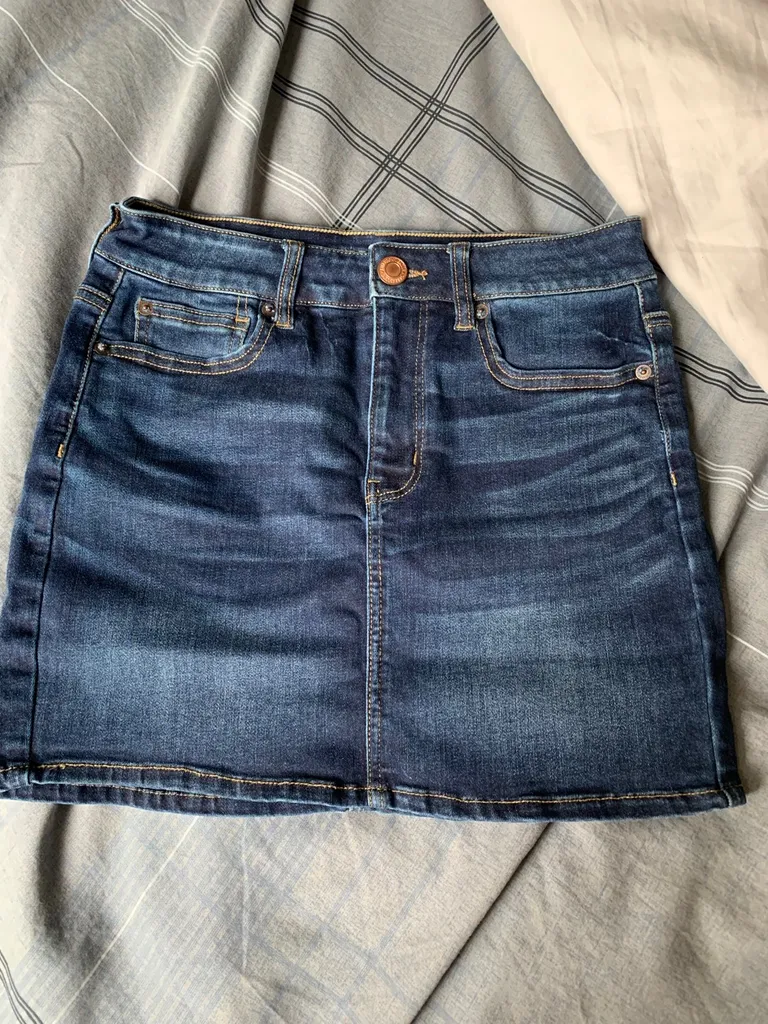 High Rise Denim Skirt photo 1