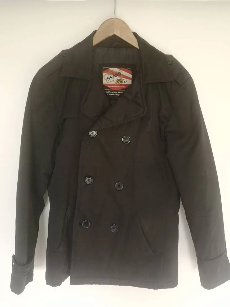 Men Light Pea Coat Jacket photo 1