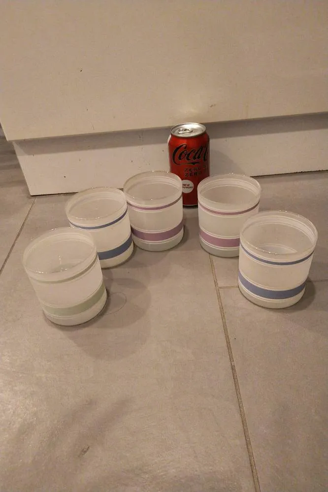 Free 5 Vintage Frosted Glass Tumblers photo 1