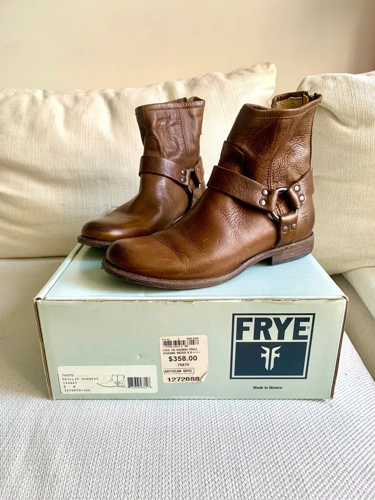 Frye Phillip Harness Cognac Boots photo 1