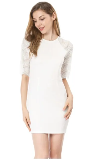 Sheer Lace Back Bodycon Dress photo 1