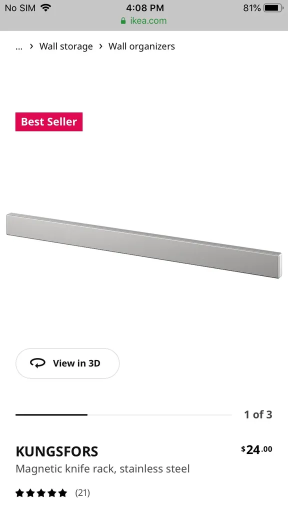 New Ikea Kungsfors Magnetic Knife Rack photo 1