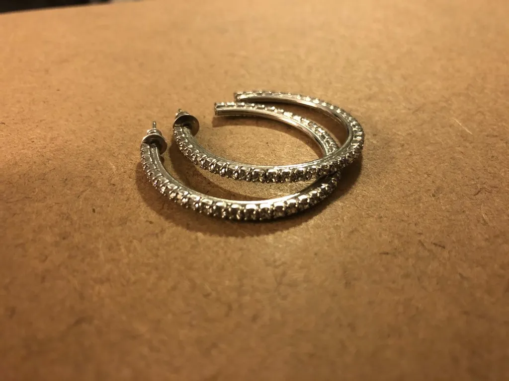 Stainless Steel Crystal/Zirconia Hoops photo 1