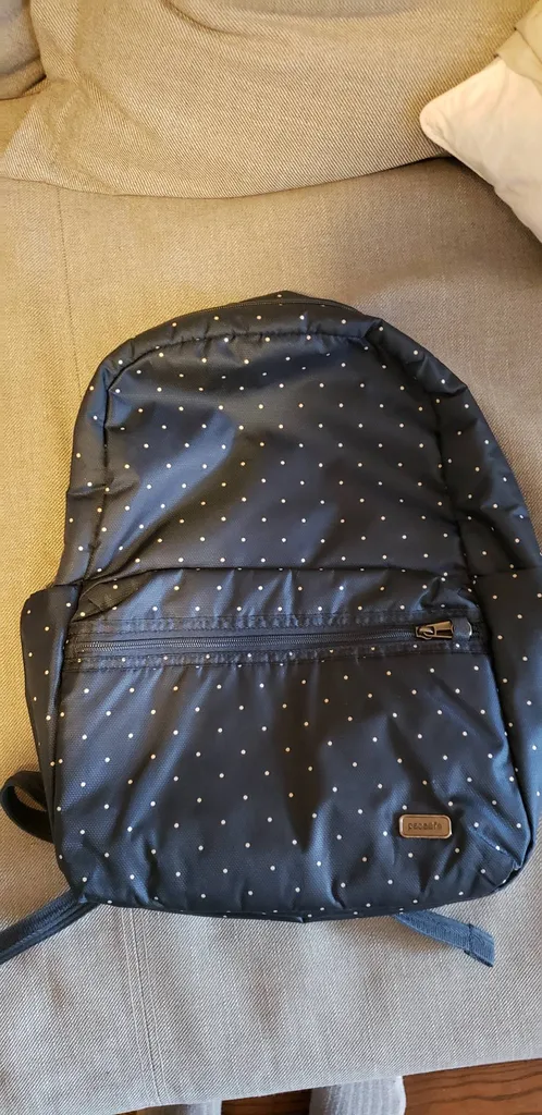 Navy Polkadot Backpack photo 1