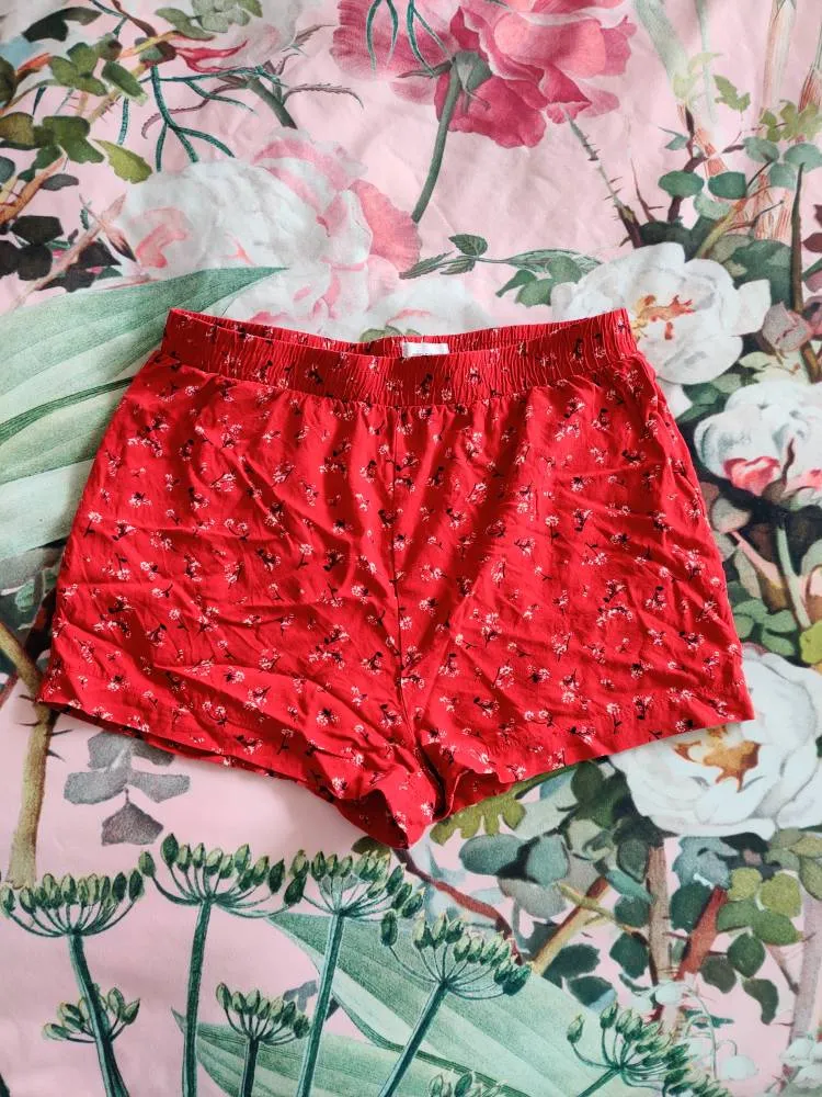 Red Fabric Shorts photo 1