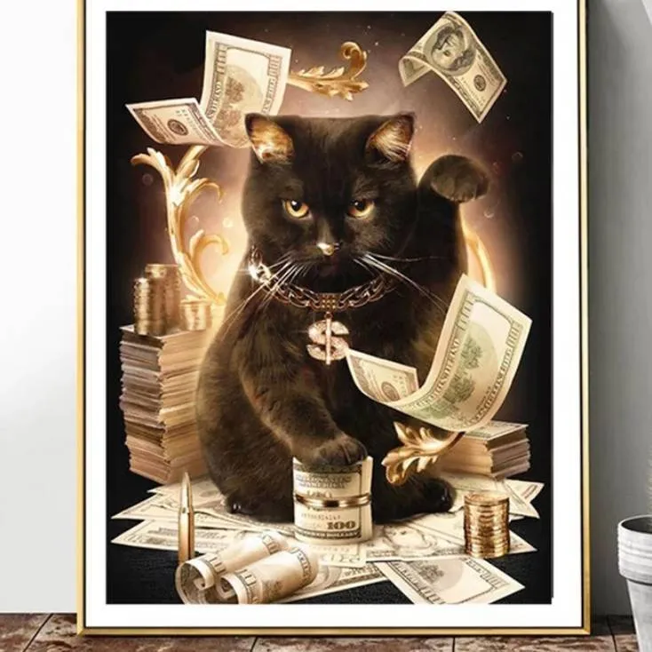 BNIB Balck Maneki Neko Diamond Painting Kit photo 1