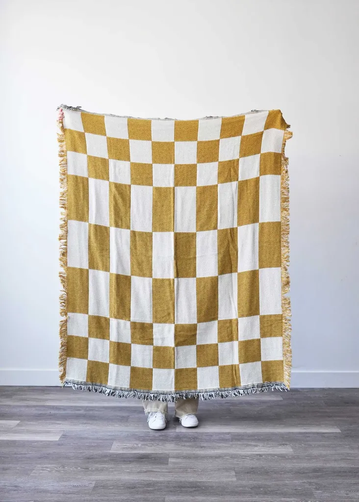 Checkered Throw Blanket - New photo 1
