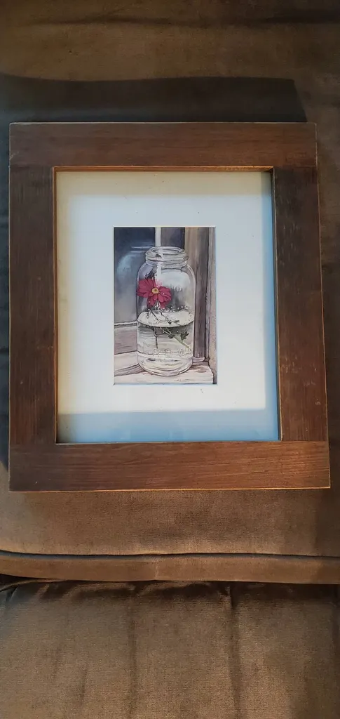 Framed Print - Mason Jar with Flowers photo 1