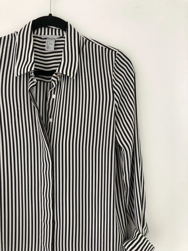Black & White Strip H&M Blouse photo 1