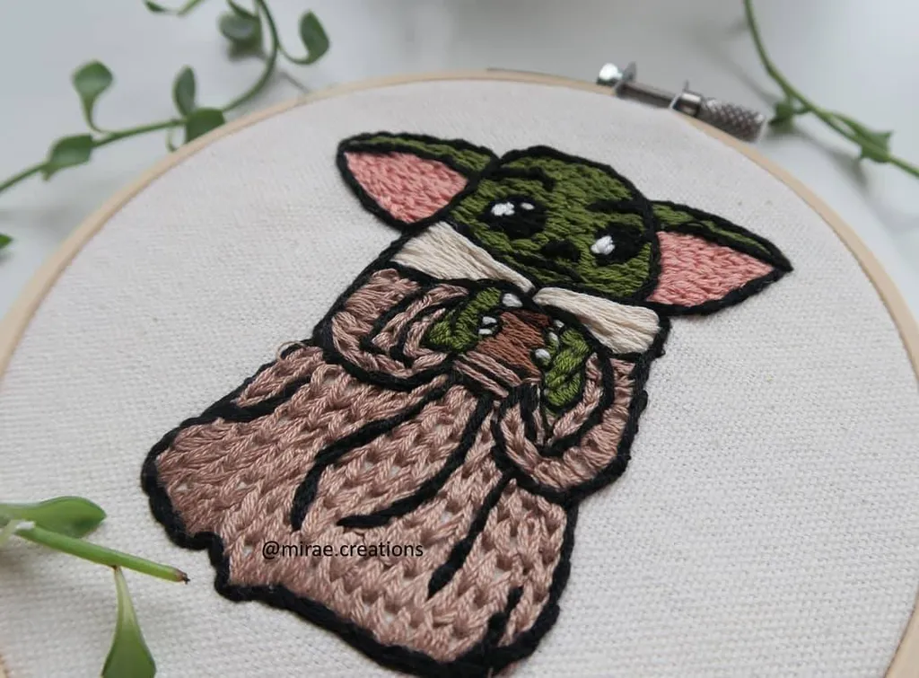 Baby Yoda Hand Embroidery photo 1