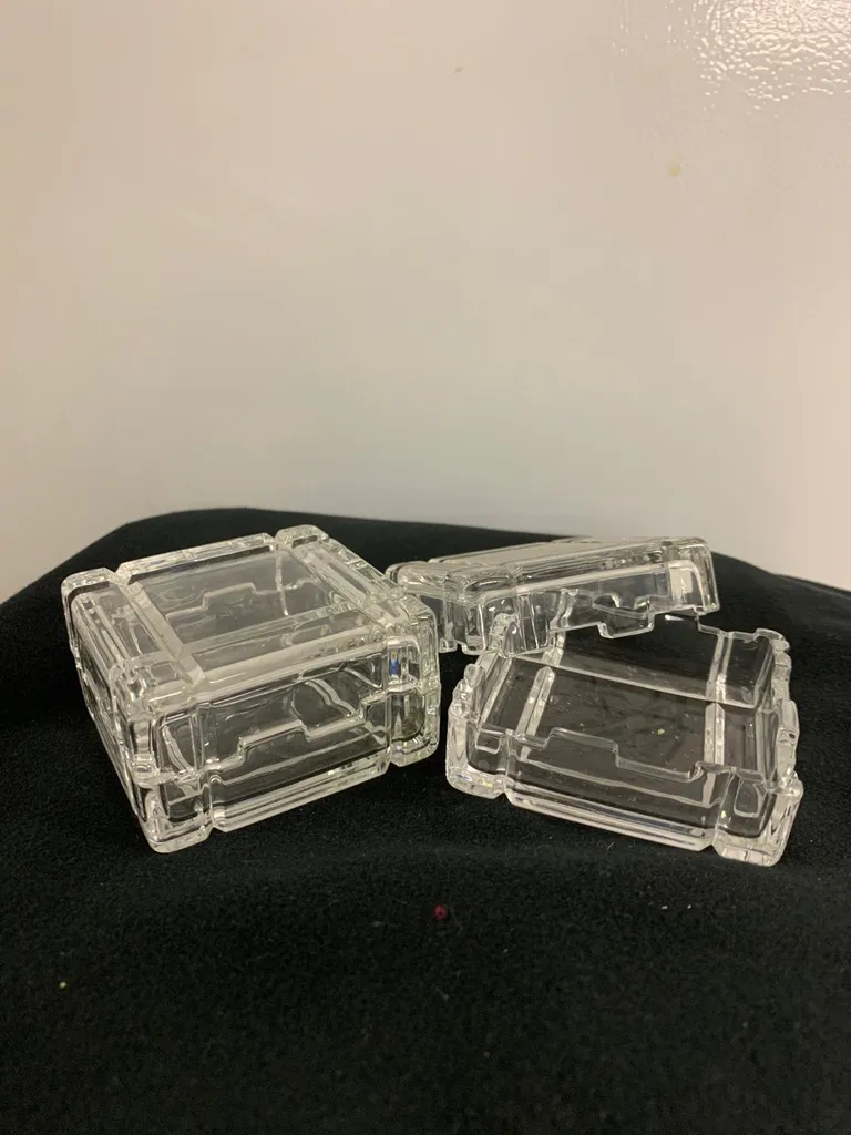 A Pair Of Decorative Glass Jewelry Boxes photo 1