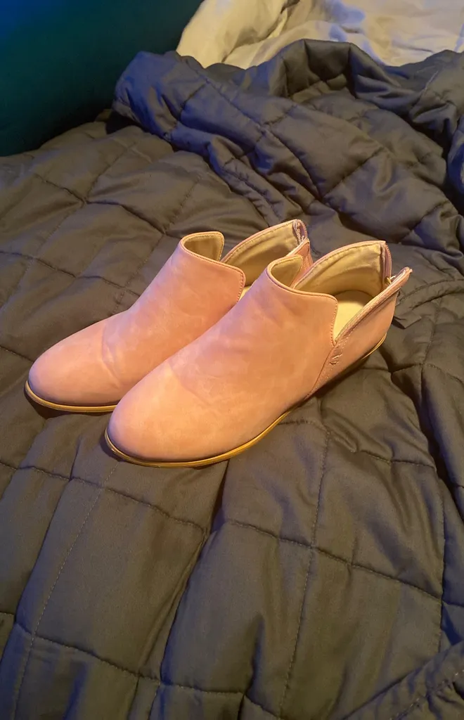 Pink Suede Booties photo 1