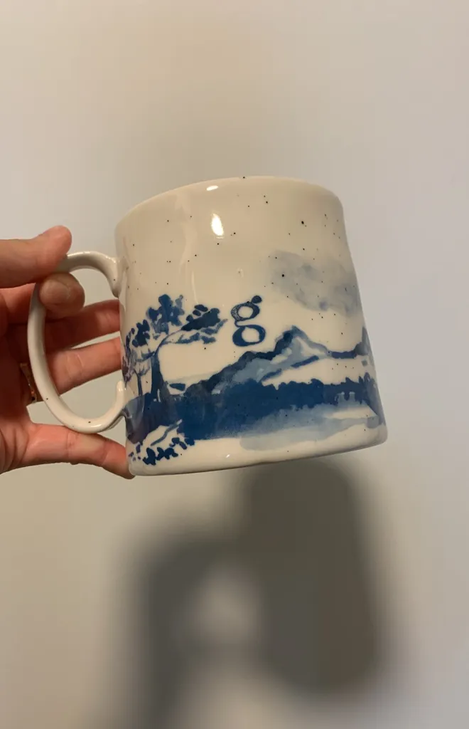 Anthropologie “G” Stoneware Mug photo 1