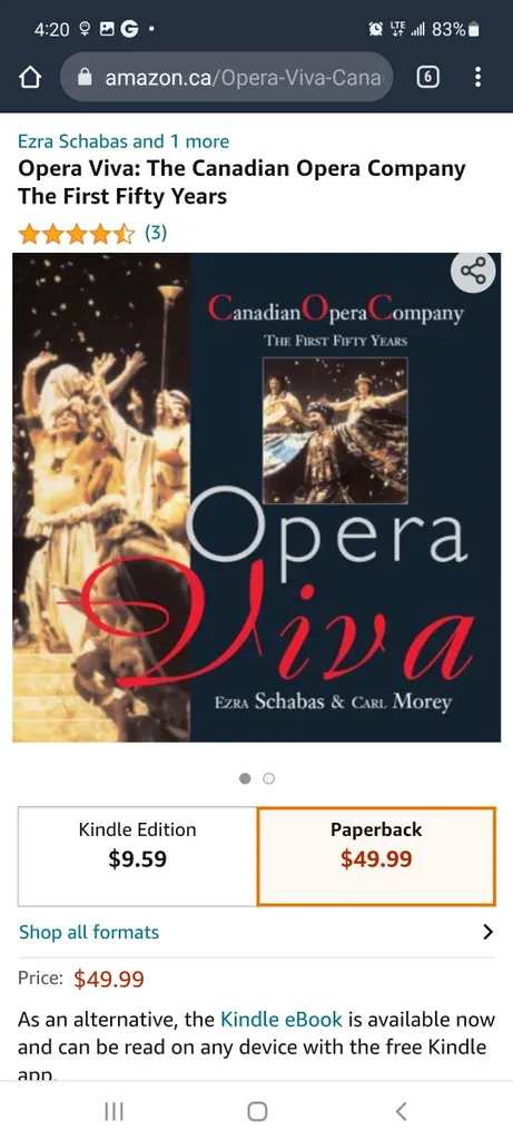 Opera Viva The first 50 years of the Canadian Opera Company photo 1