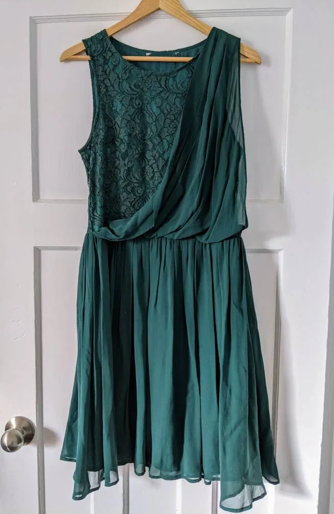 Green Lace Sash Dress photo 1