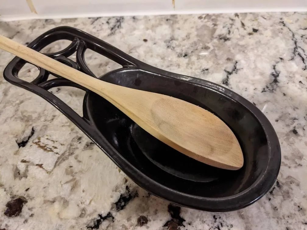 Black Cast Iron Spoon Rest photo 1