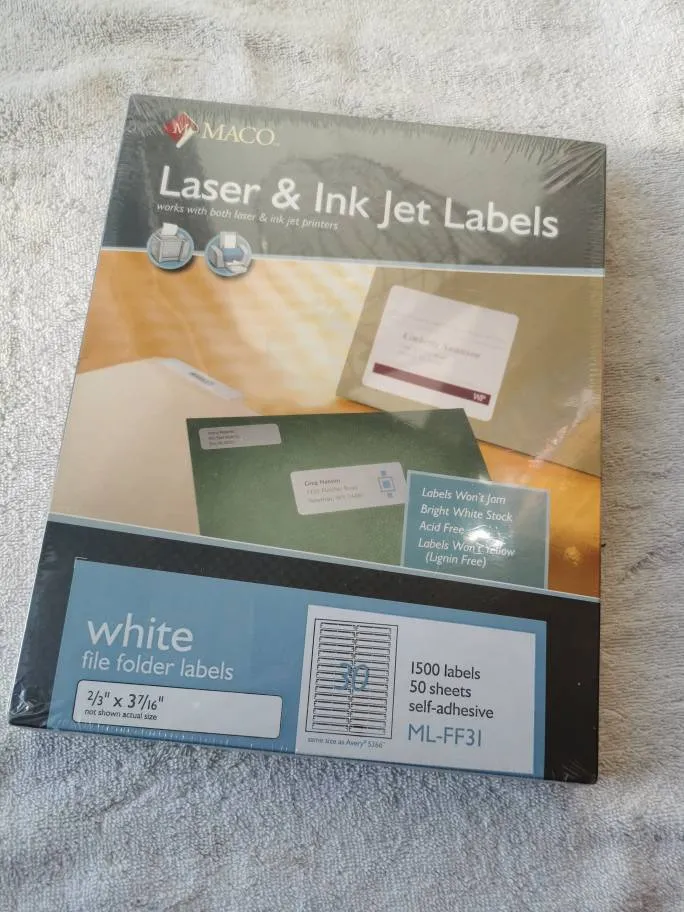 3000 Self Adhesive Mailing Labels. Avery 5366. photo 1