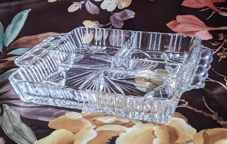 Vintage Divided Etched Tray photo 1