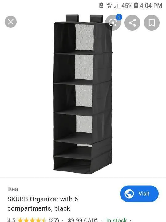 IKEA Skubb Clothing Organizer Black photo 1