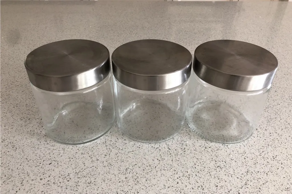 Glass Canister set of 3 EUC photo 1