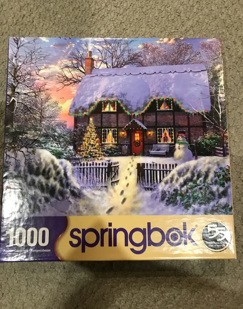 Snowy Cabin Puzzle-1000 Pieces photo 1