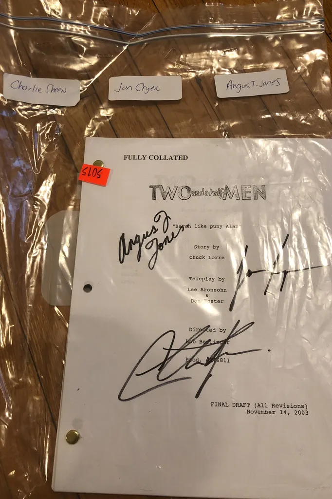 2 And A Half Men Script Signed photo 1