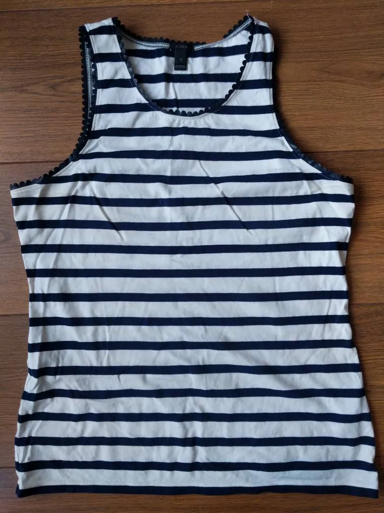 J Crew Stripped Tank Top Size XS photo 1