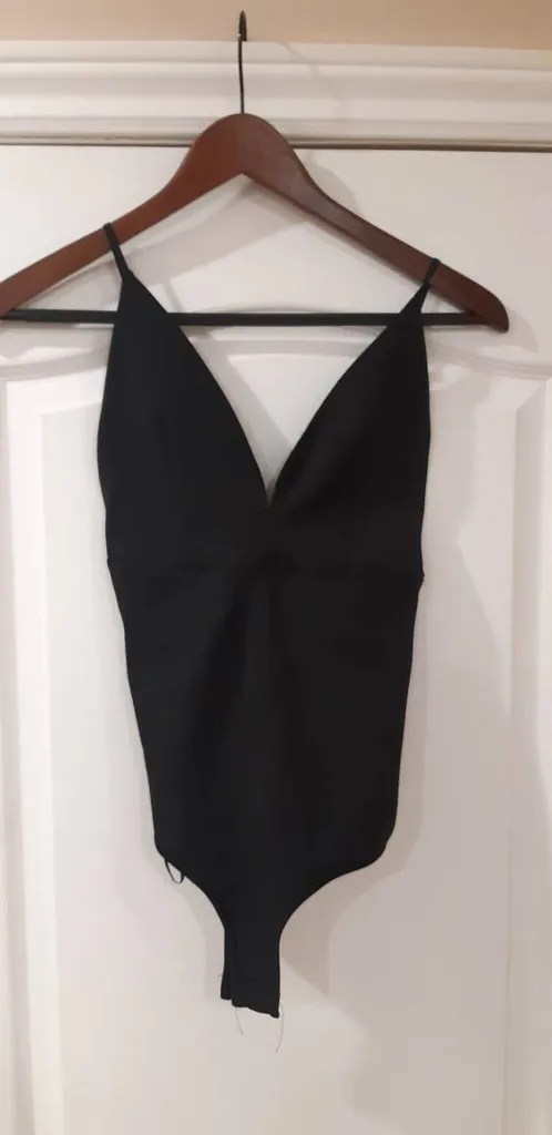 Black Satin Top W Spaghetti Straps photo 1