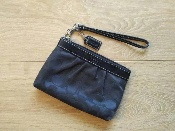 Coach Black Fabric Wristlet photo 1