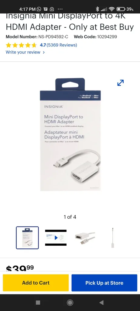 Mini DisplayPort to HDMI Adapter photo 1