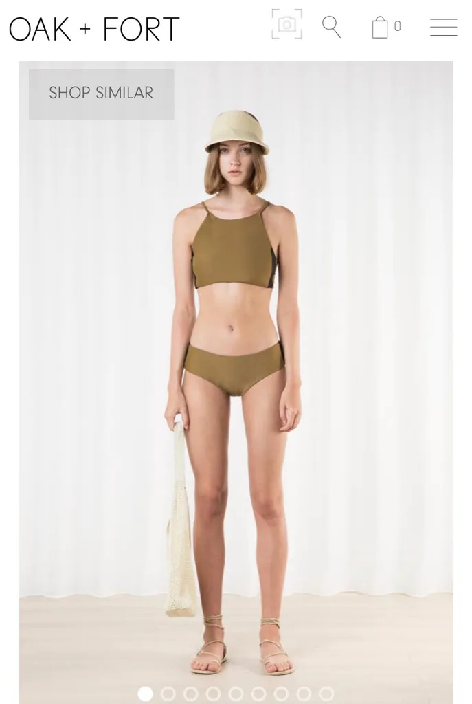 Oak & Fort Khaki & Black One Piece Small Swimsuit photo 1