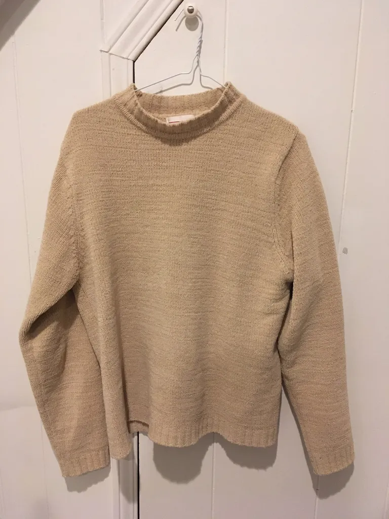 Beige Mock Neck Sweater photo 1
