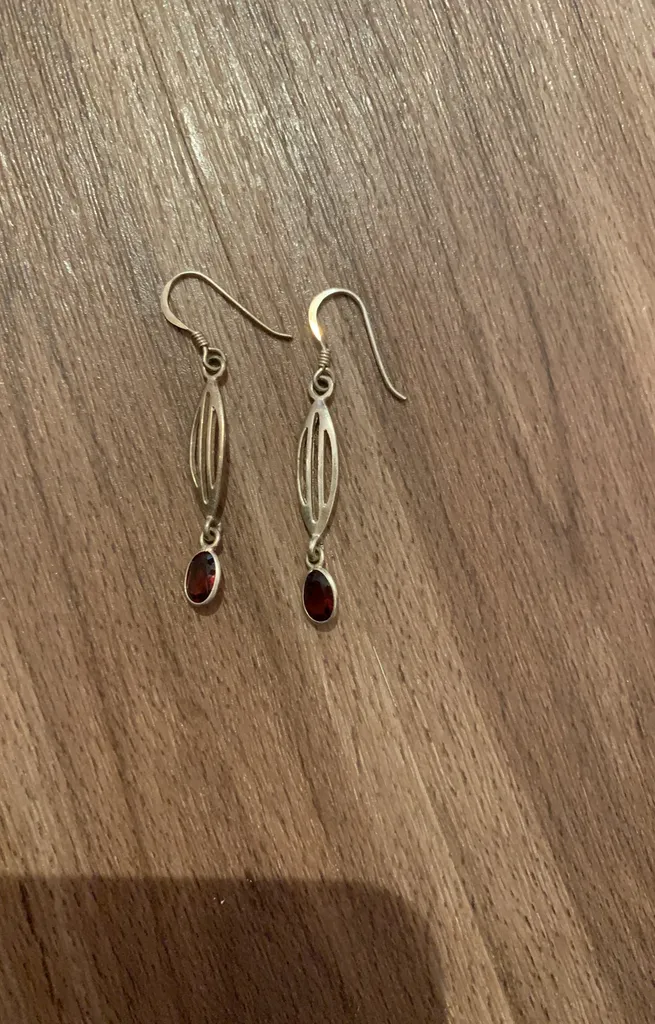 Sterling Silver And Amber Earrings photo 1