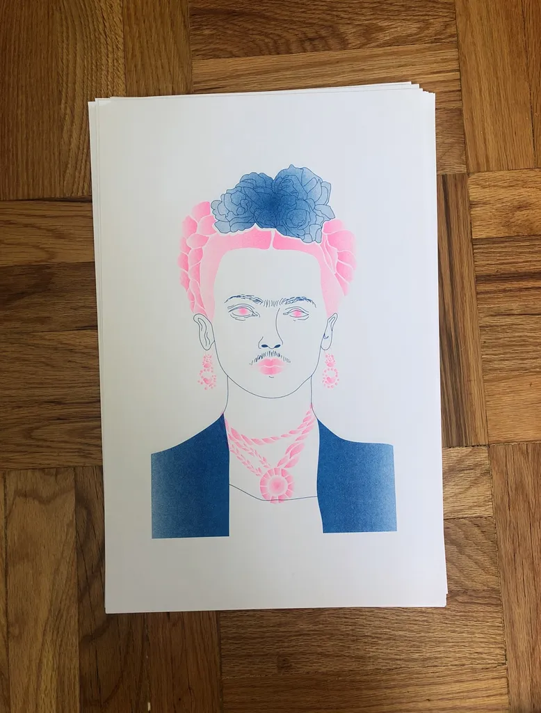 Frida Kahlo Riso Print 11x17 photo 1