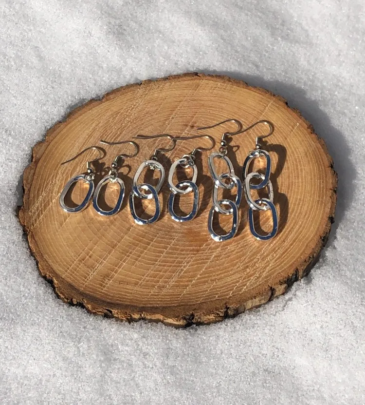 Silver Chain Link Earrings photo 1