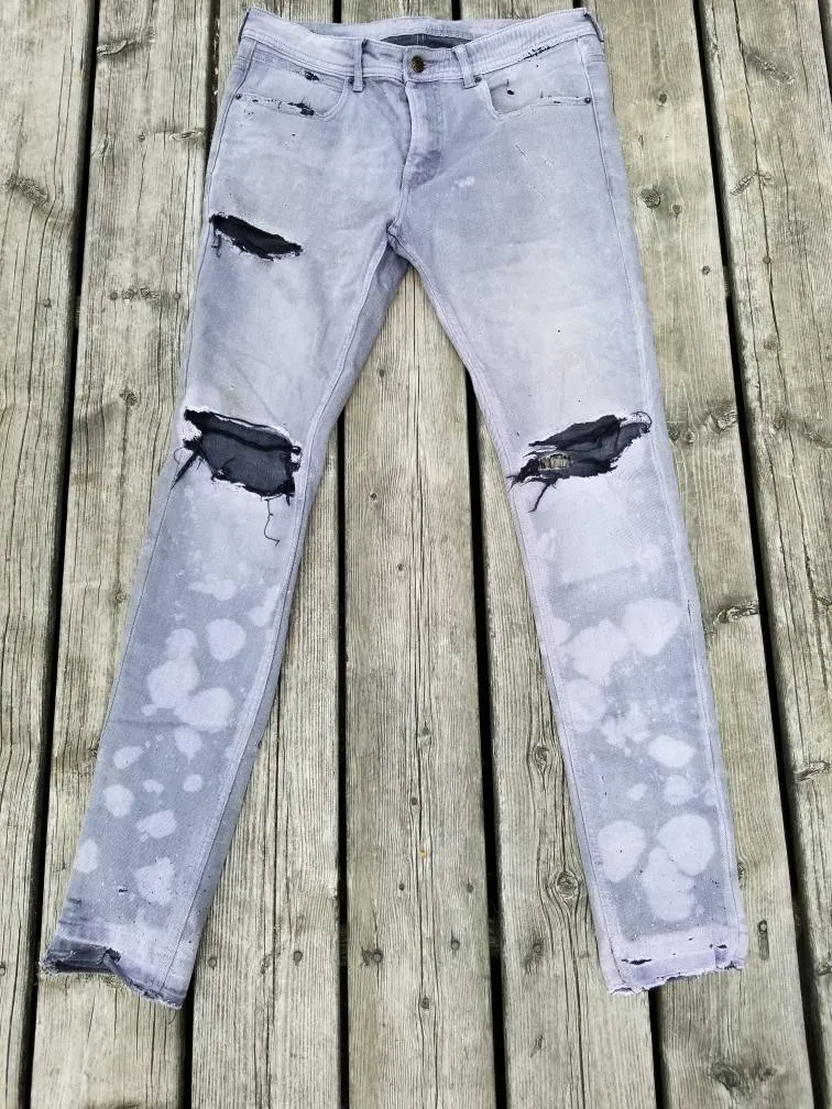 Bleached Distressed Zara Skinny Jeans photo 1