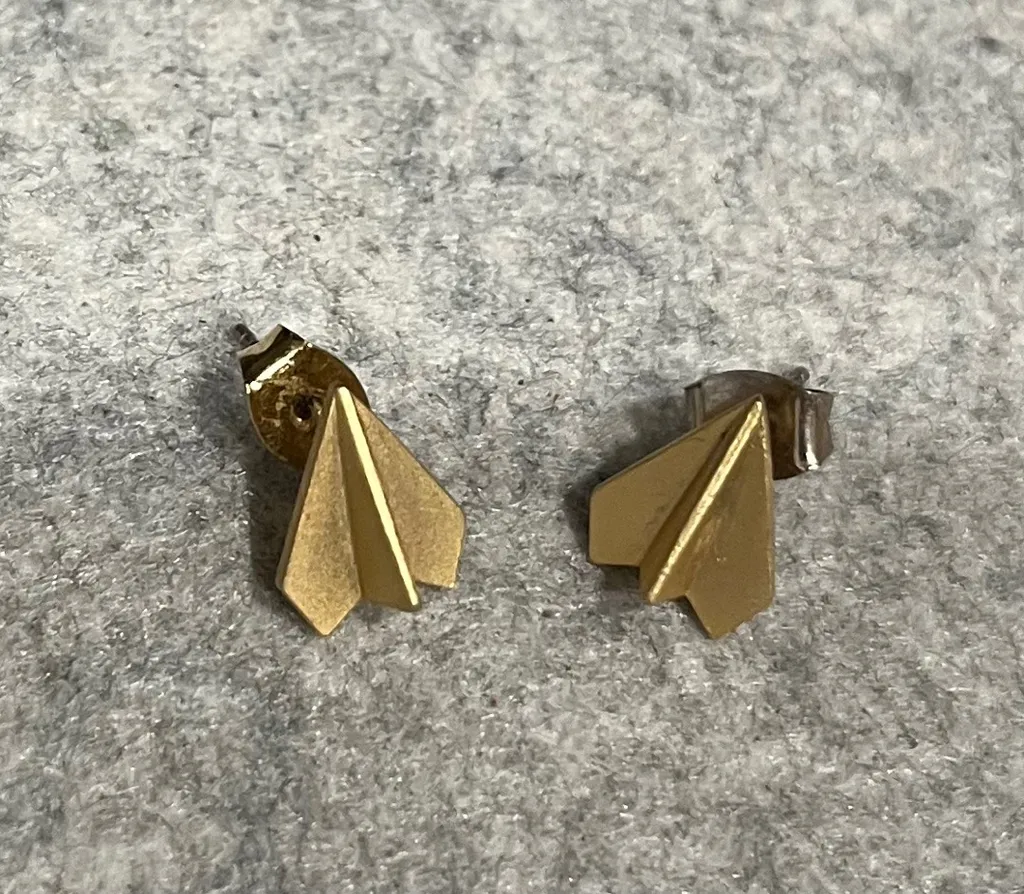 Dainty Paper Airplane Earrings photo 1