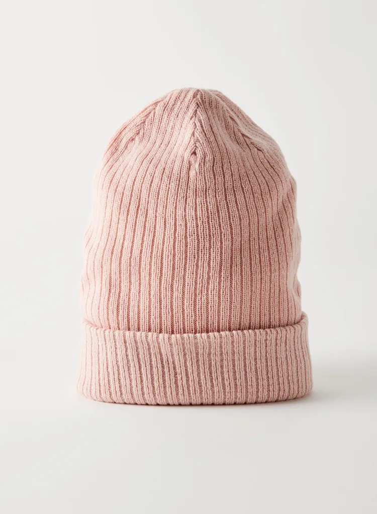 Pink Ribbed Beanie photo 1