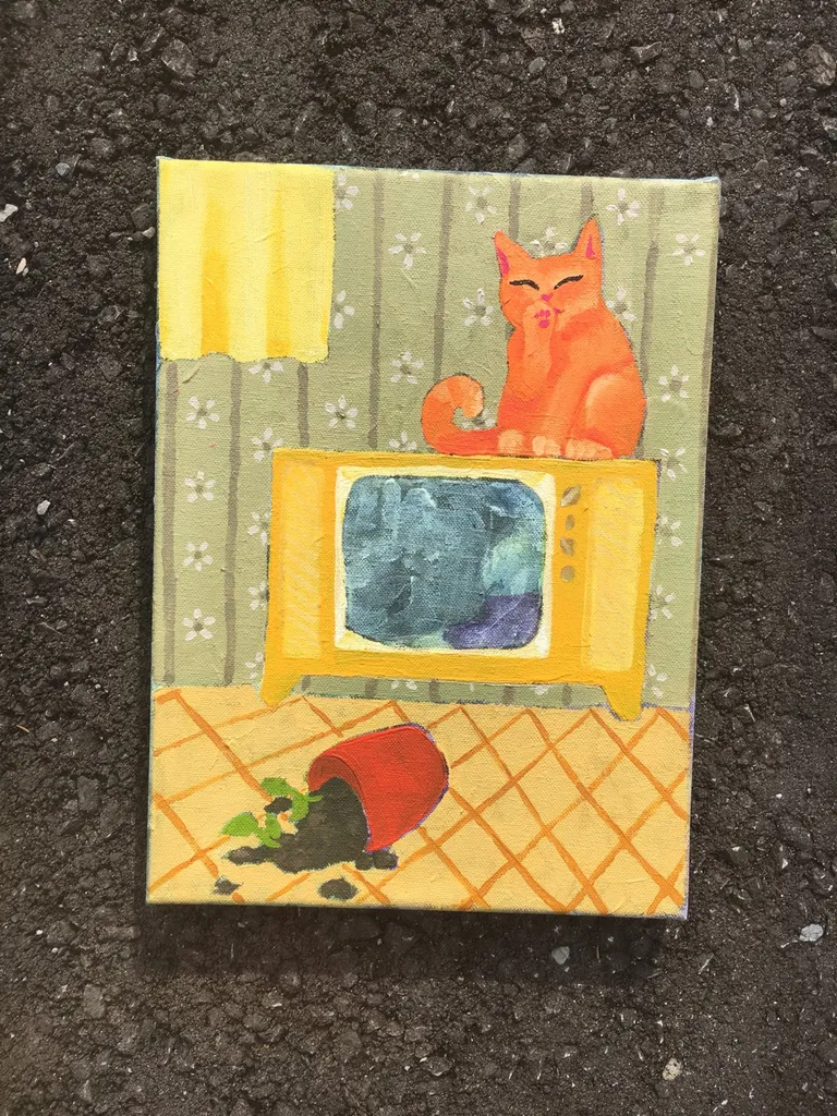 Innocent Cat Painting photo 1