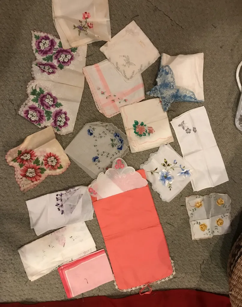 Antique Handkerchief And Carrying Case photo 1