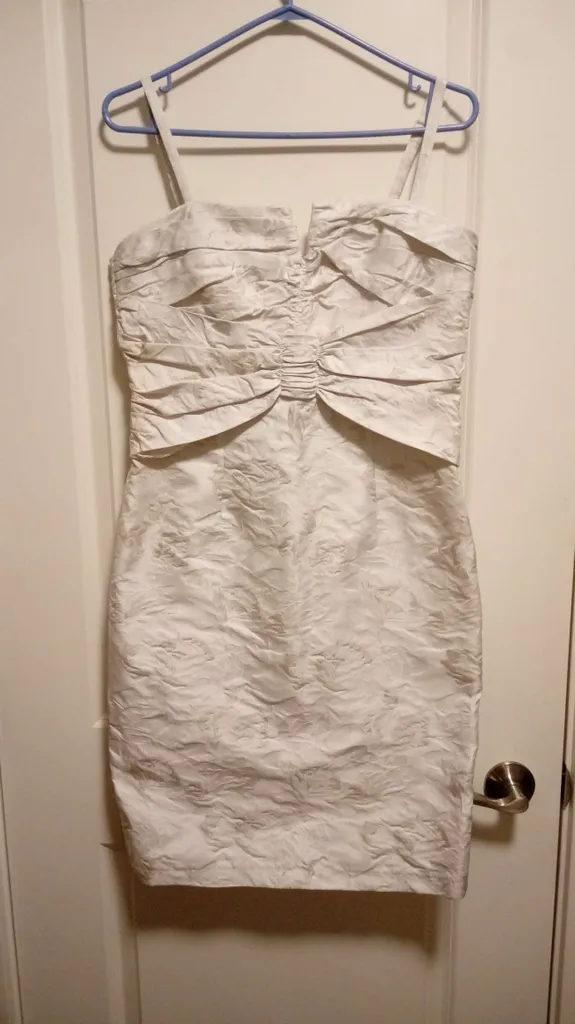 Pearl white floral pencil dress & bolero jacket photo 1