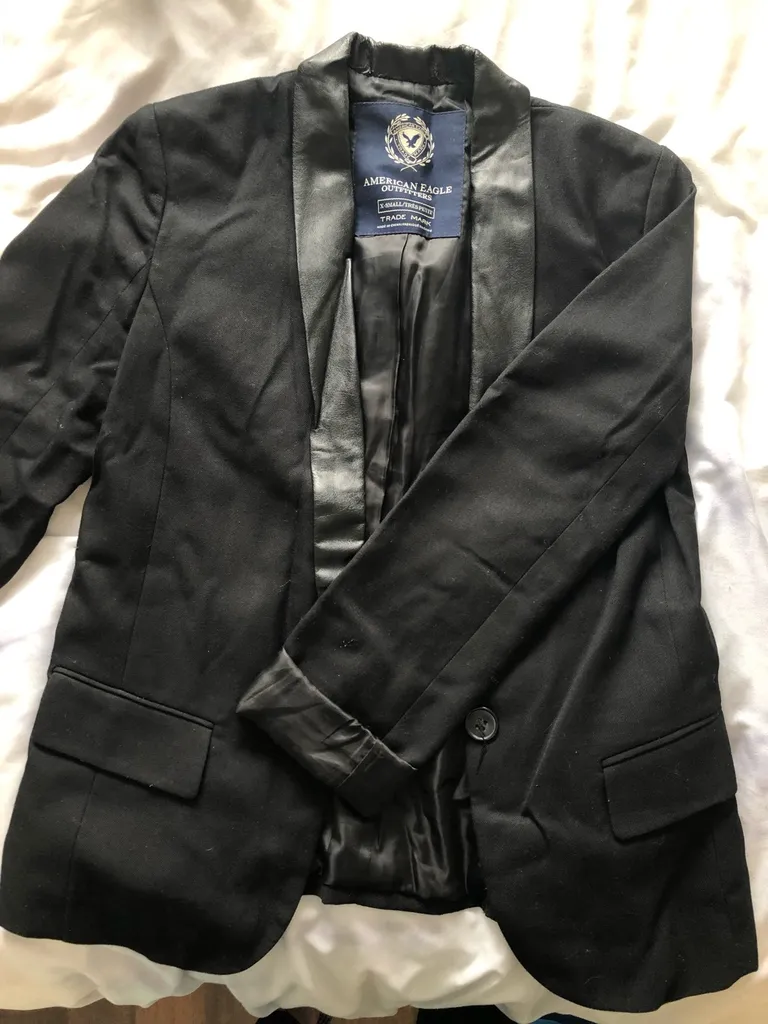 Blazer With Leather Detail photo 1