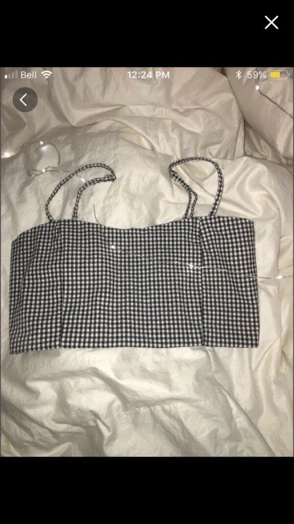 NEW Brandy Melville Gingham Bralette photo 1